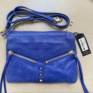 BOTKIER NY Blue Leather Studded Crossbody Purse
